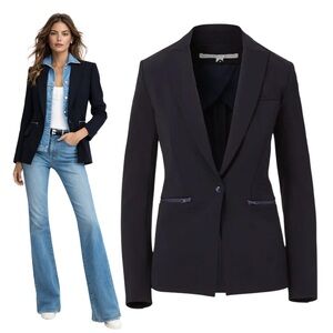 $645 VERONICA BEARD Scuba Dickey Blazer Jacket - Black - Sz 2